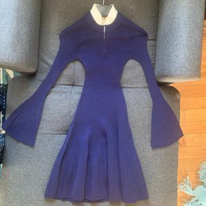 Sandro bell-sleeve navy sweater dress